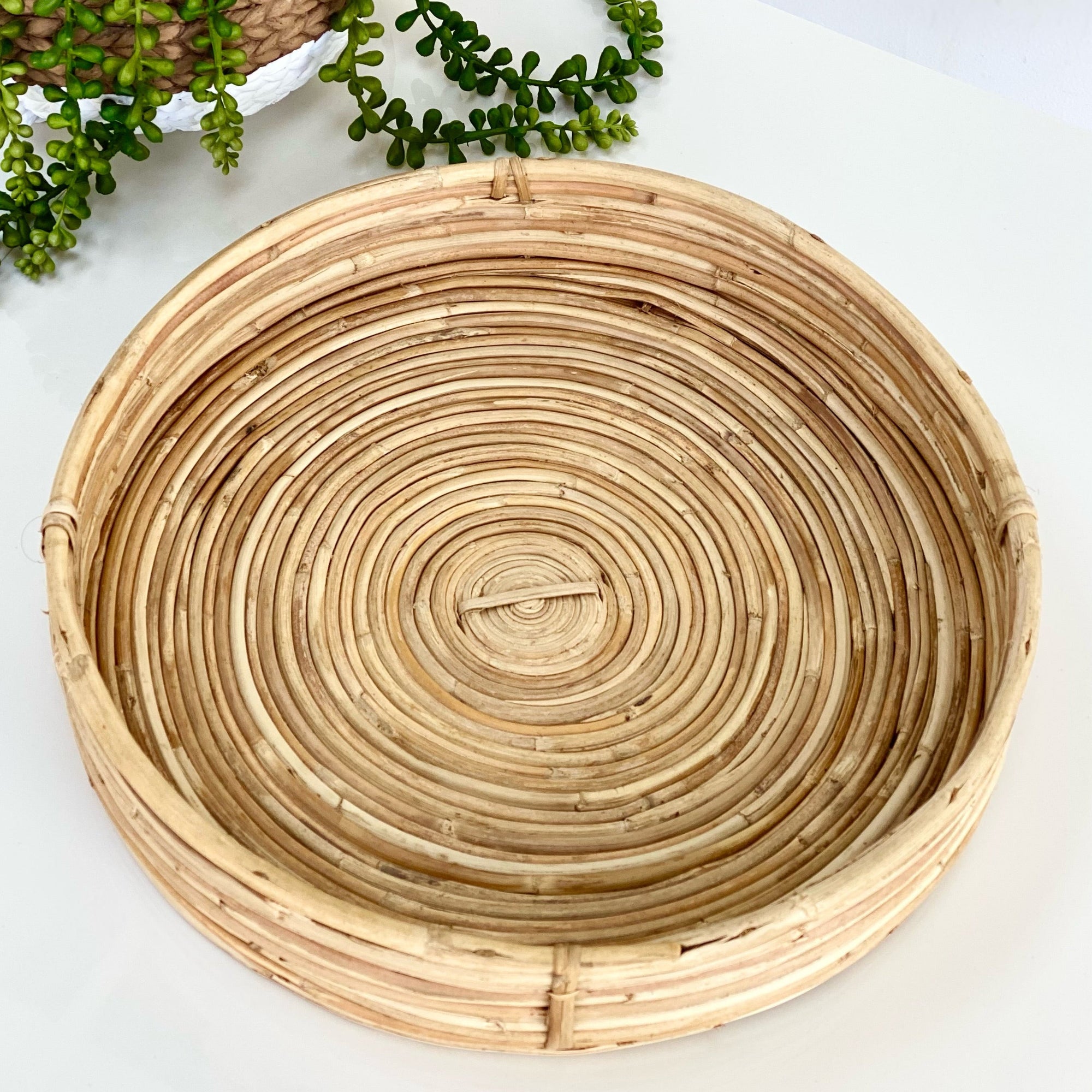 Small Round Cane Tray