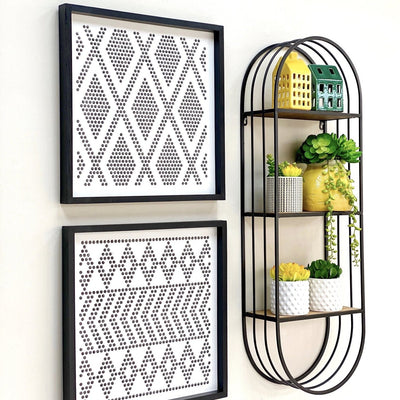 Perforated Diamond Metal Wall Art
