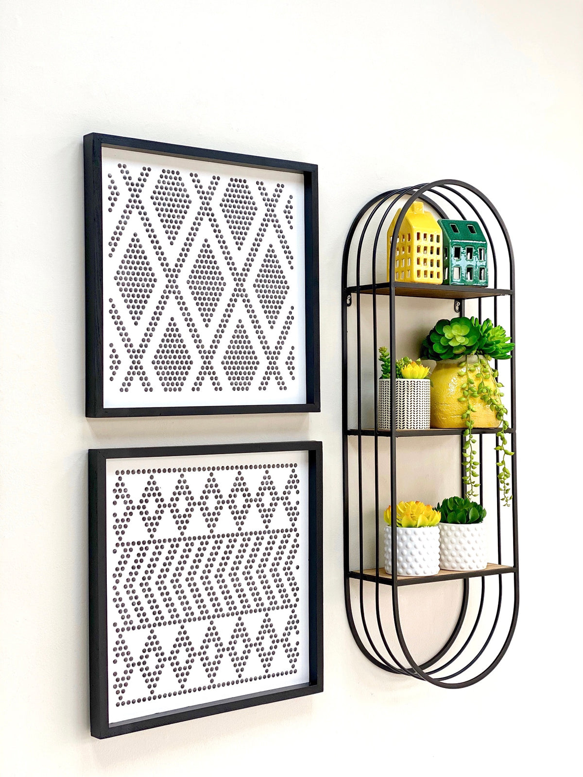 Perforated Mix Diamond Metal Wall Art