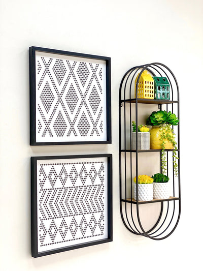Perforated Mix Diamond Metal Wall Art