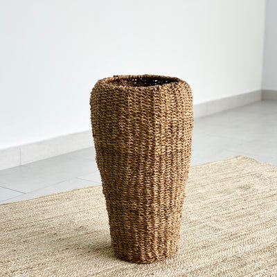 Round Conical Top wicker & Iron Frame Planter