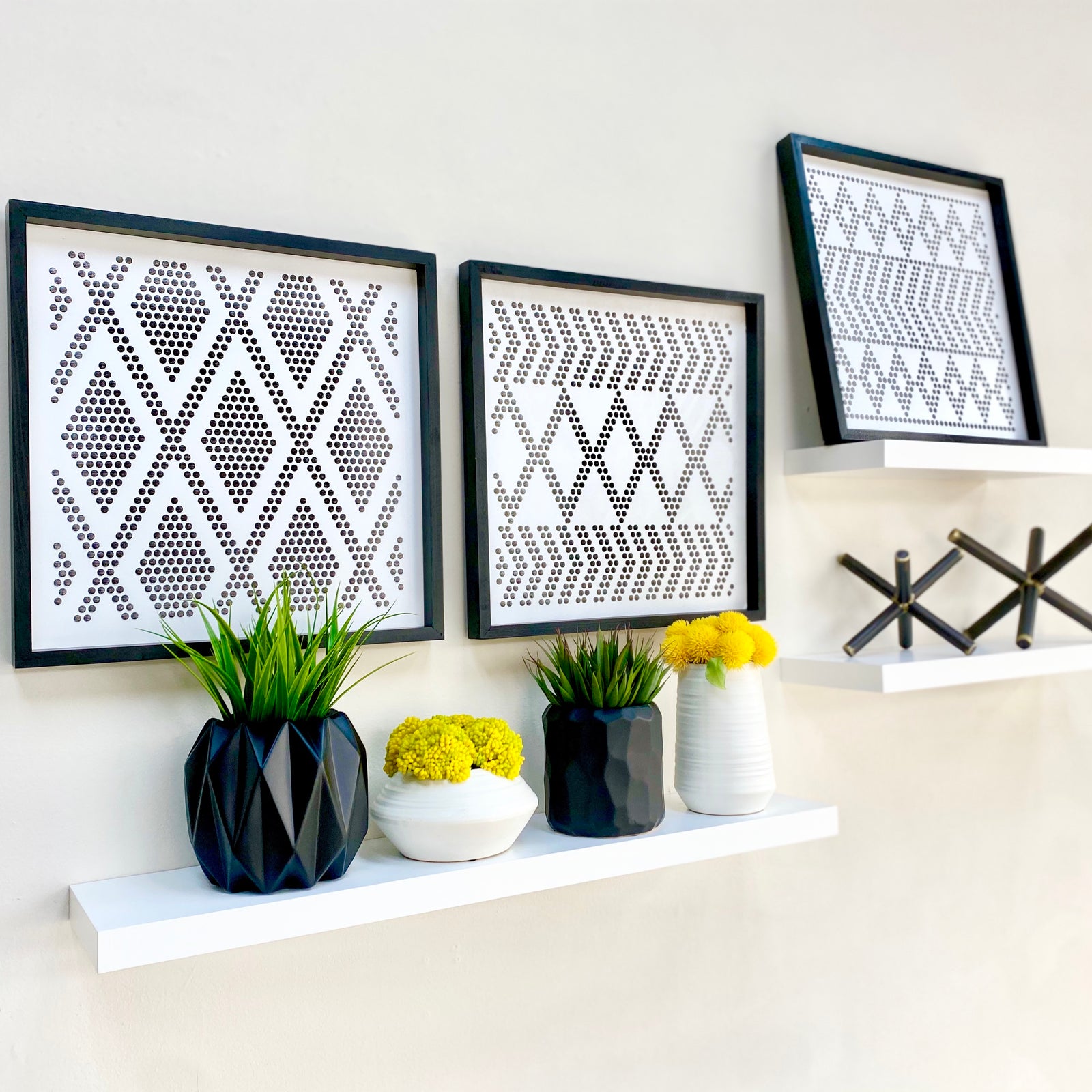 Perforated Diamond Metal Wall Art