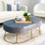 Gray Velvet Bench Golden Legs