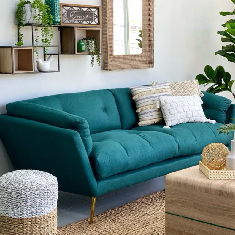 Jabb Classic Green Sofa Golden Legs