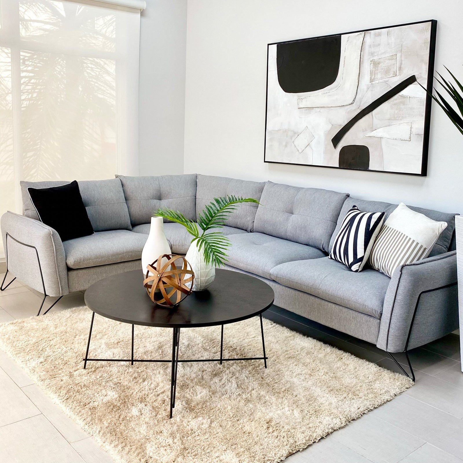 Cami Gray Corner Sofa Left Side