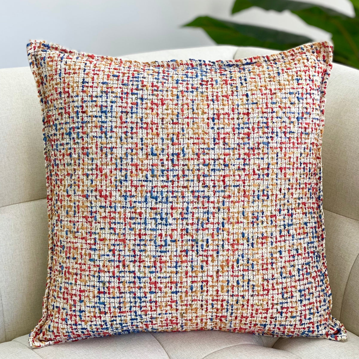 Multicolor Tweed Pillow