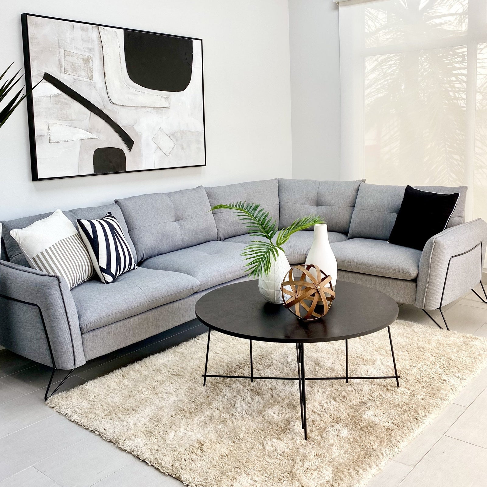 Cami Gray Corner Sofa Right Side