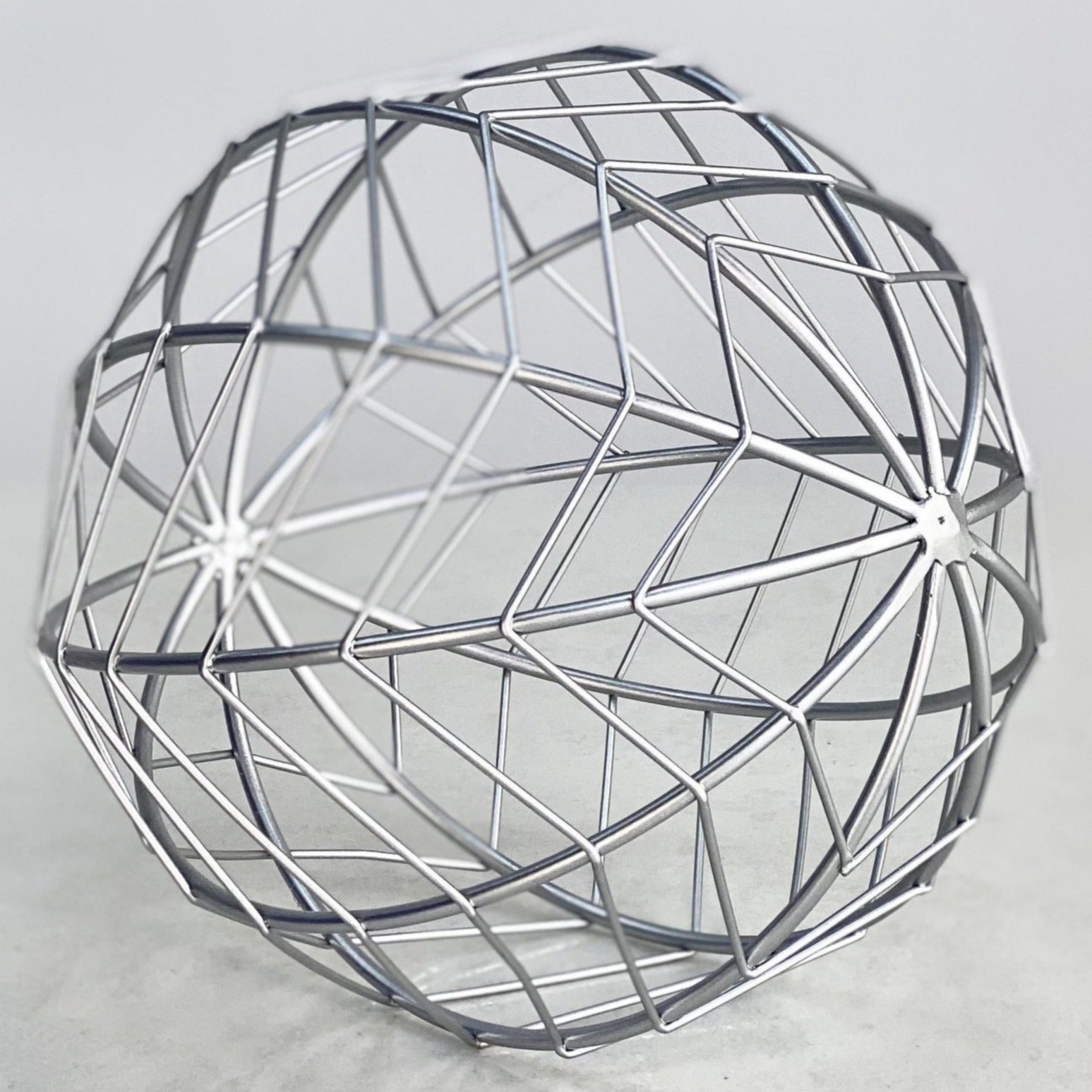 Dyson Silver Metal Round Orb Decor 9"