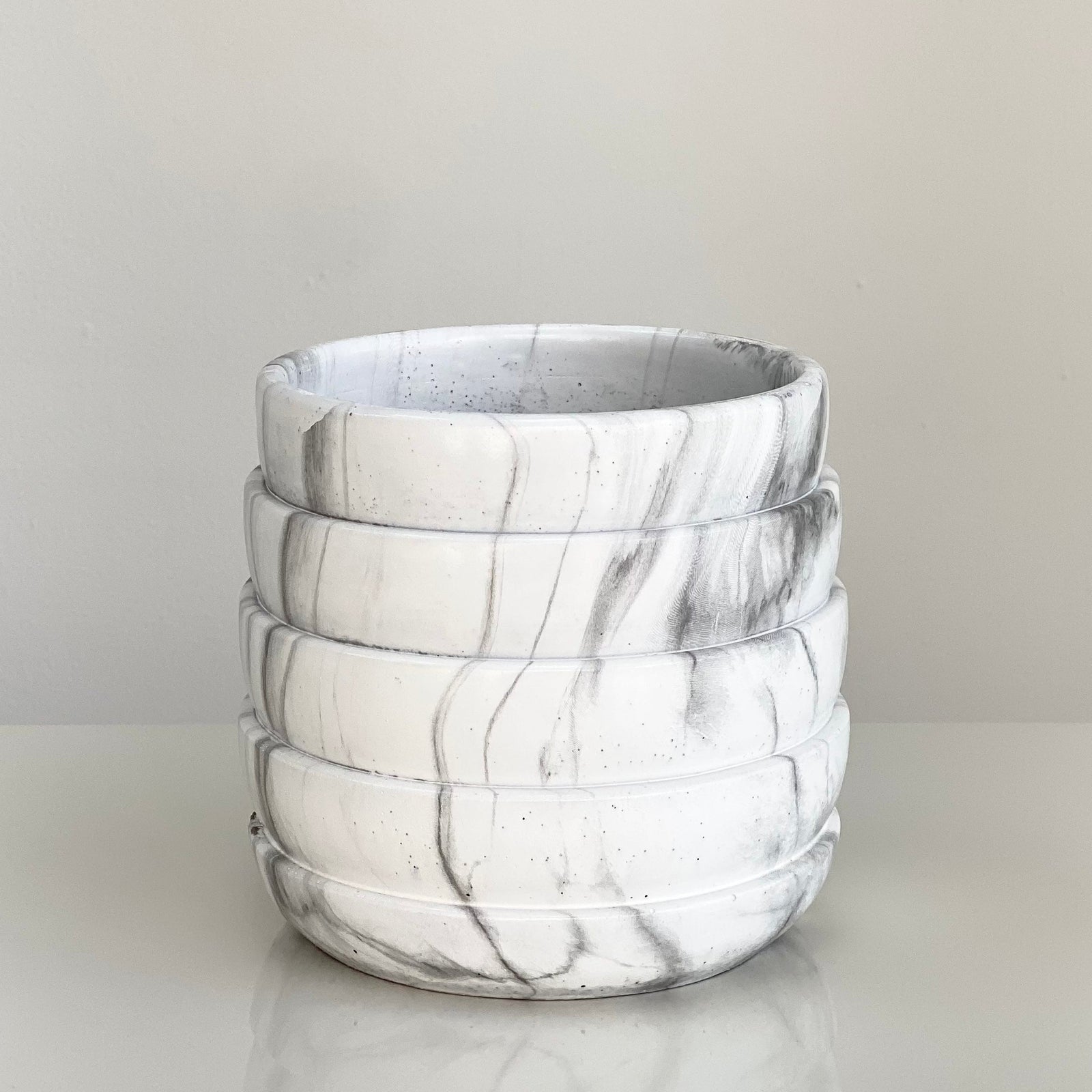 Windy Round Marble Pot Vase