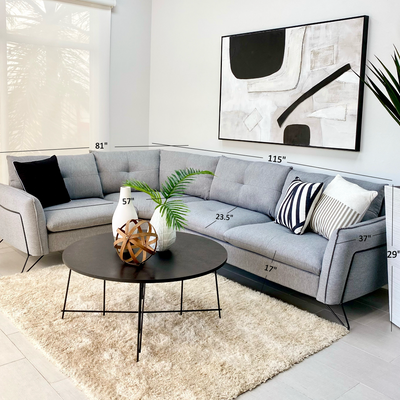 Cami Gray Corner Sofa Left Side