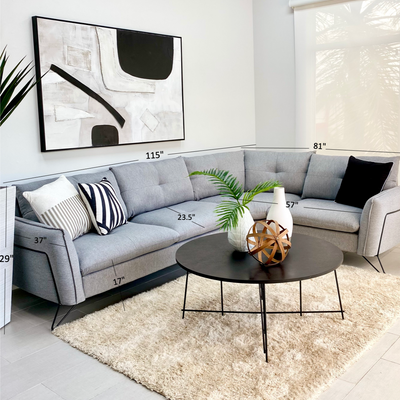 Cami Gray Corner Sofa Right Side