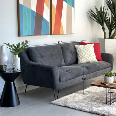 Florence Sofa Charcoal Gray