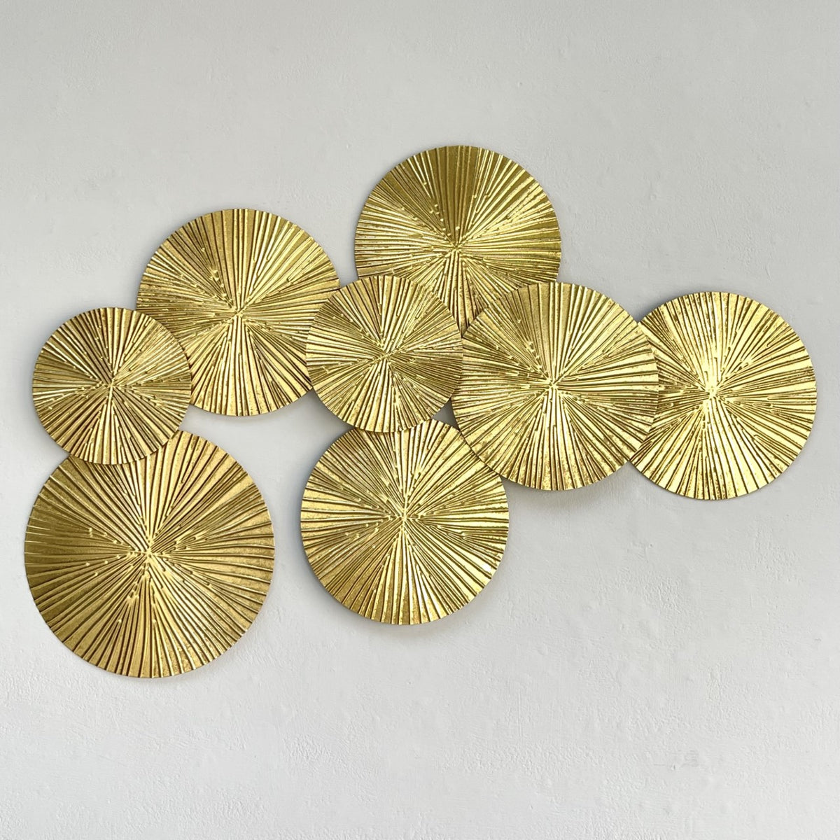 Multi Disc Golden Metal Wall Art