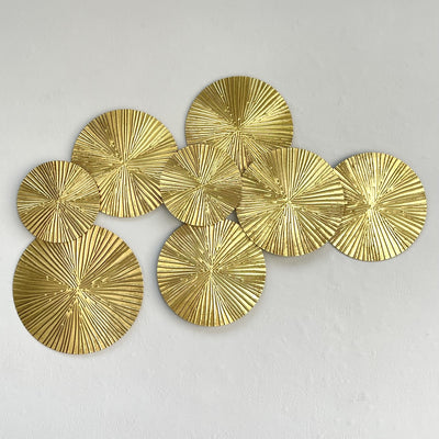 Multi Disc Golden Metal Wall Art