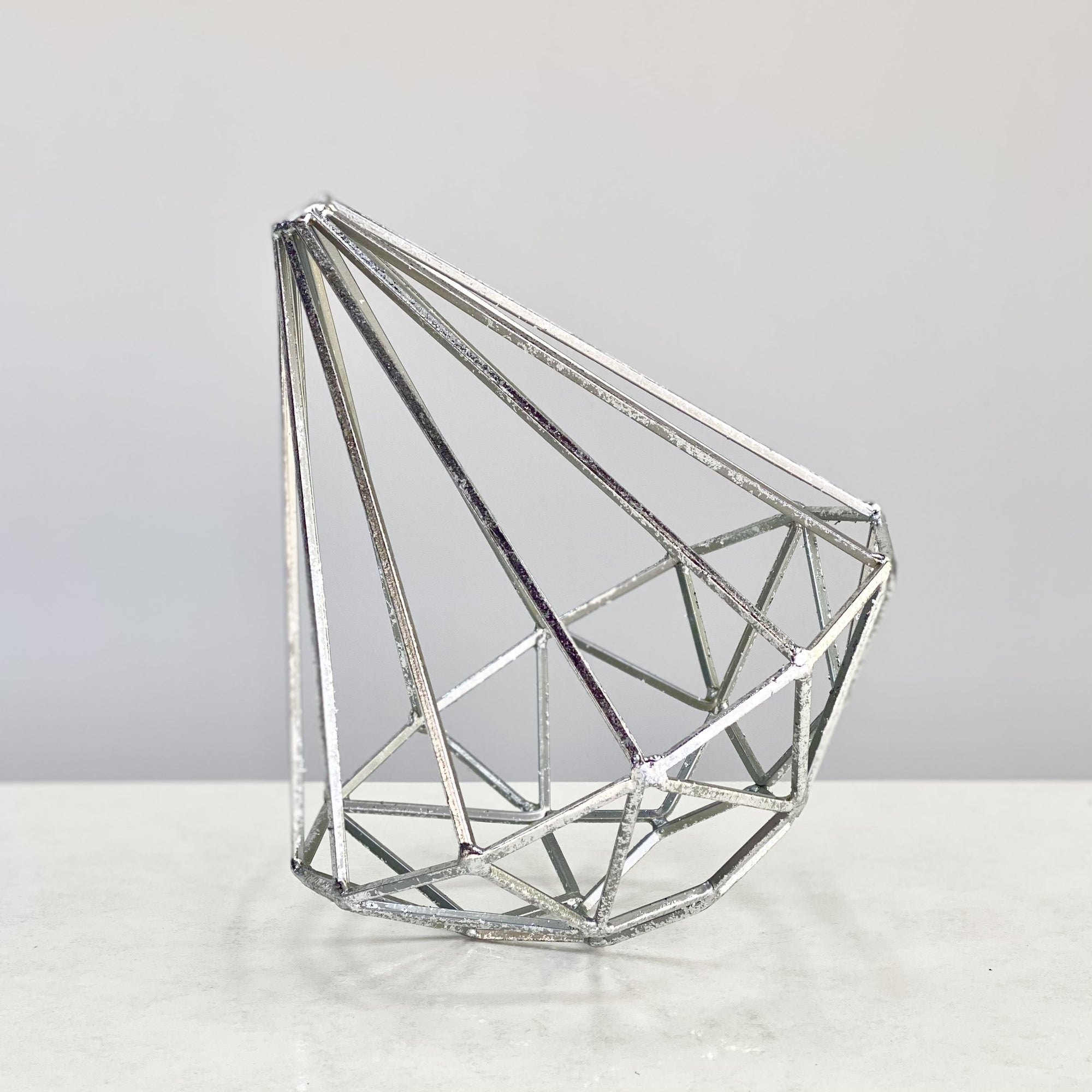 Silver Diamond Sculpture Table Decor