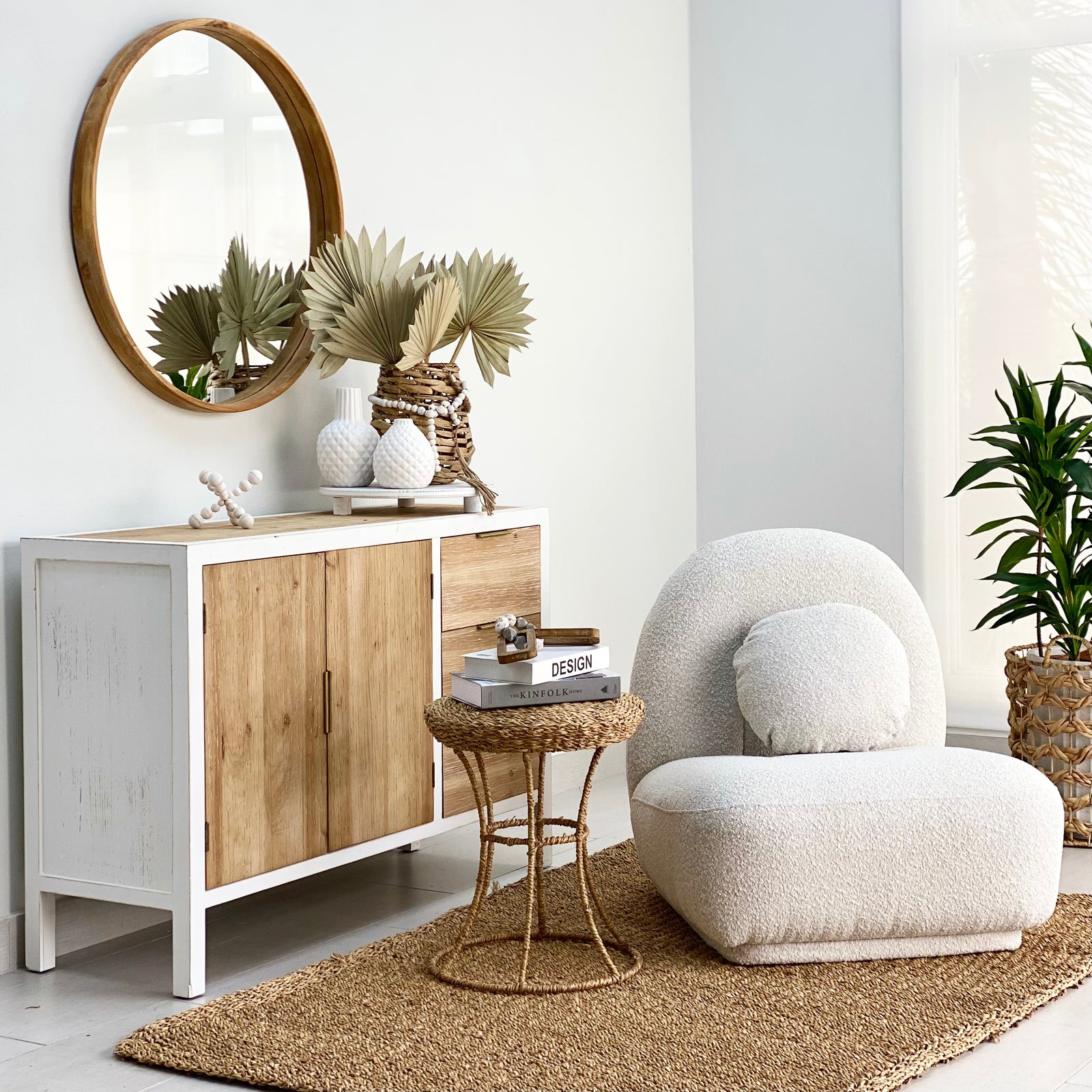 Rustic Wash Entry Cabinet