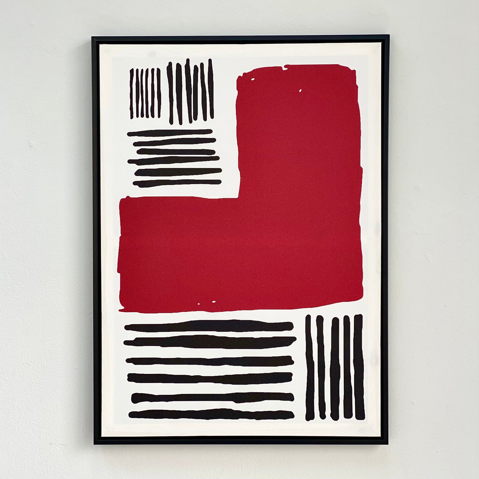 Abstract Red Framed Canvas Print