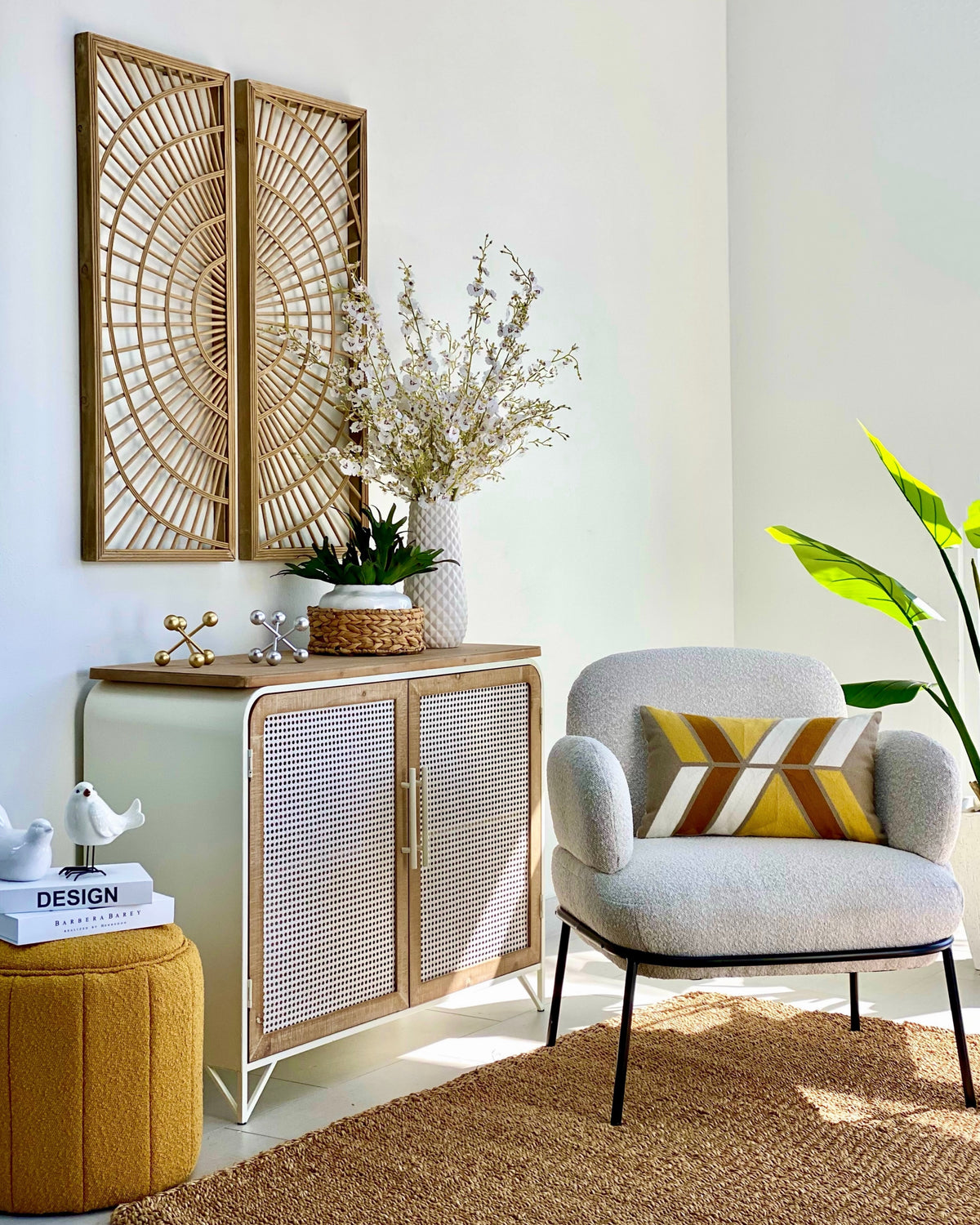 Rattan Circle Shape Wall Art Set