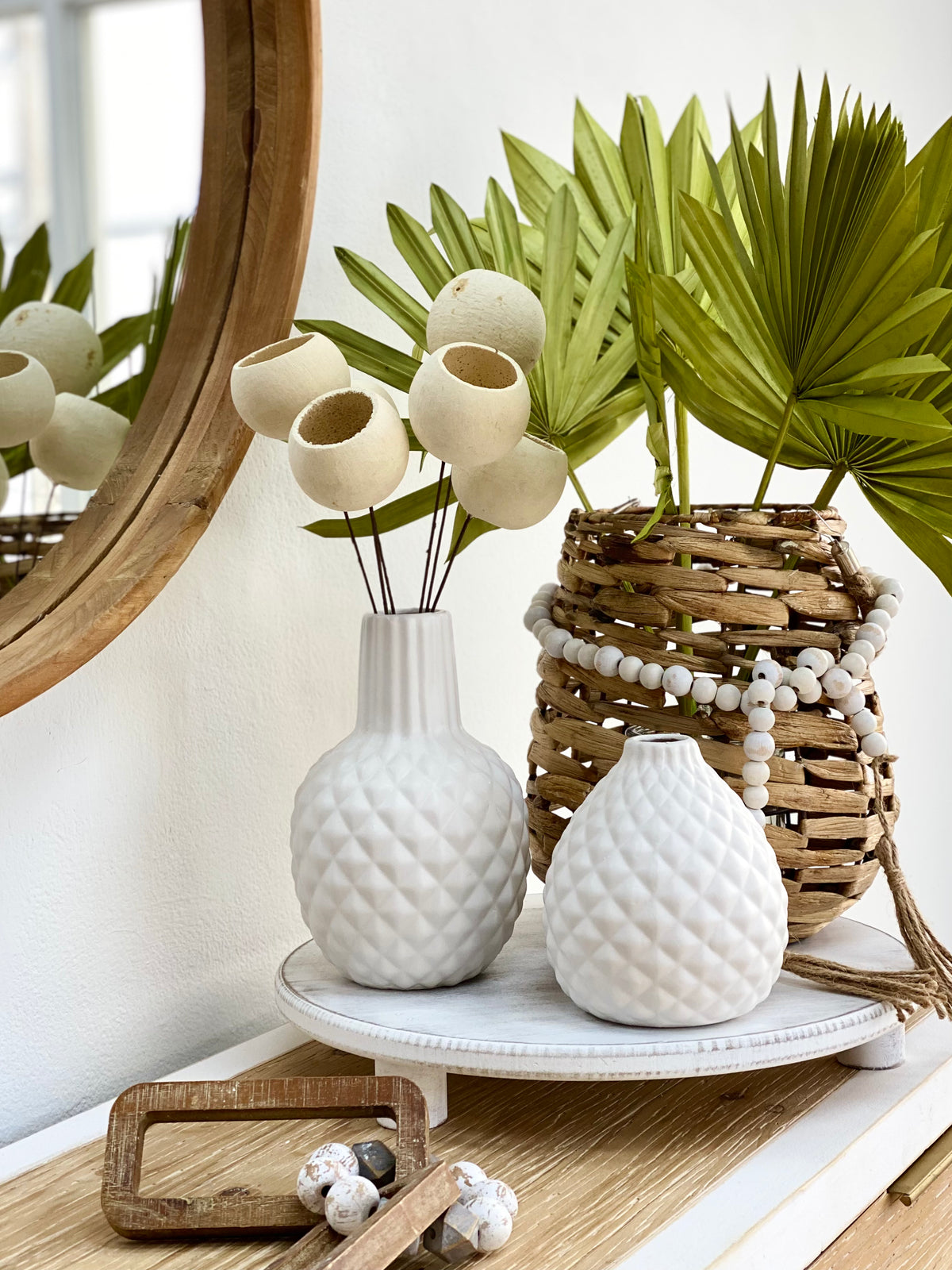 Wood Bellied Natural Lantern