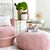 Wide Round Big Pouf Pink Ottoman