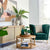 Victoria Royal Chair Velvet Green Golden Legs