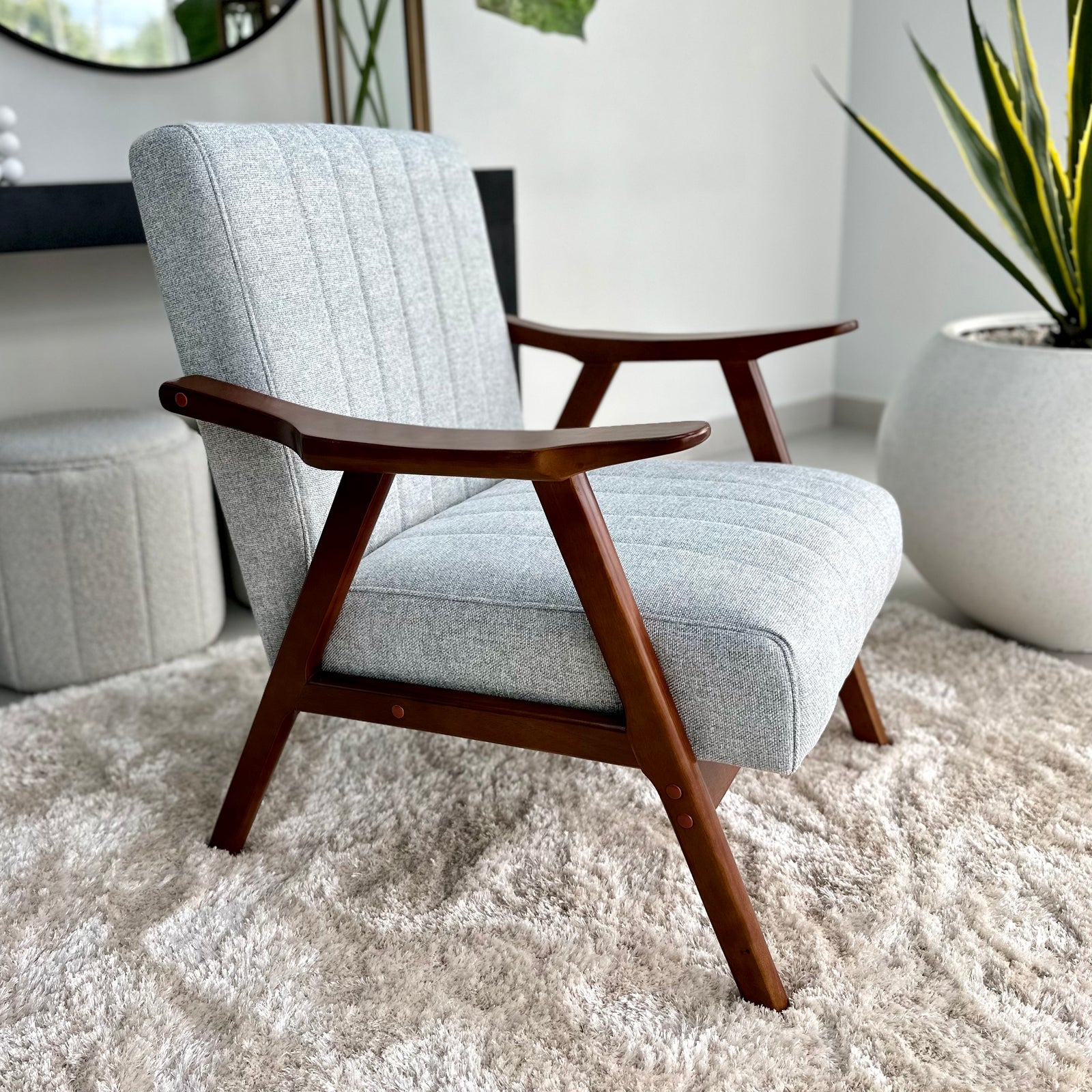 Mid-Century Kai Gray Arm Chair