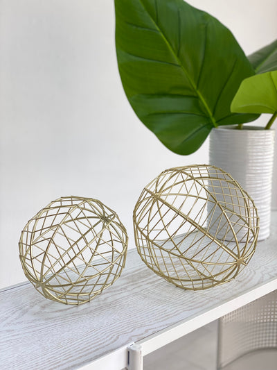 Dyson Gold Metal Round Orb Decor 9"
