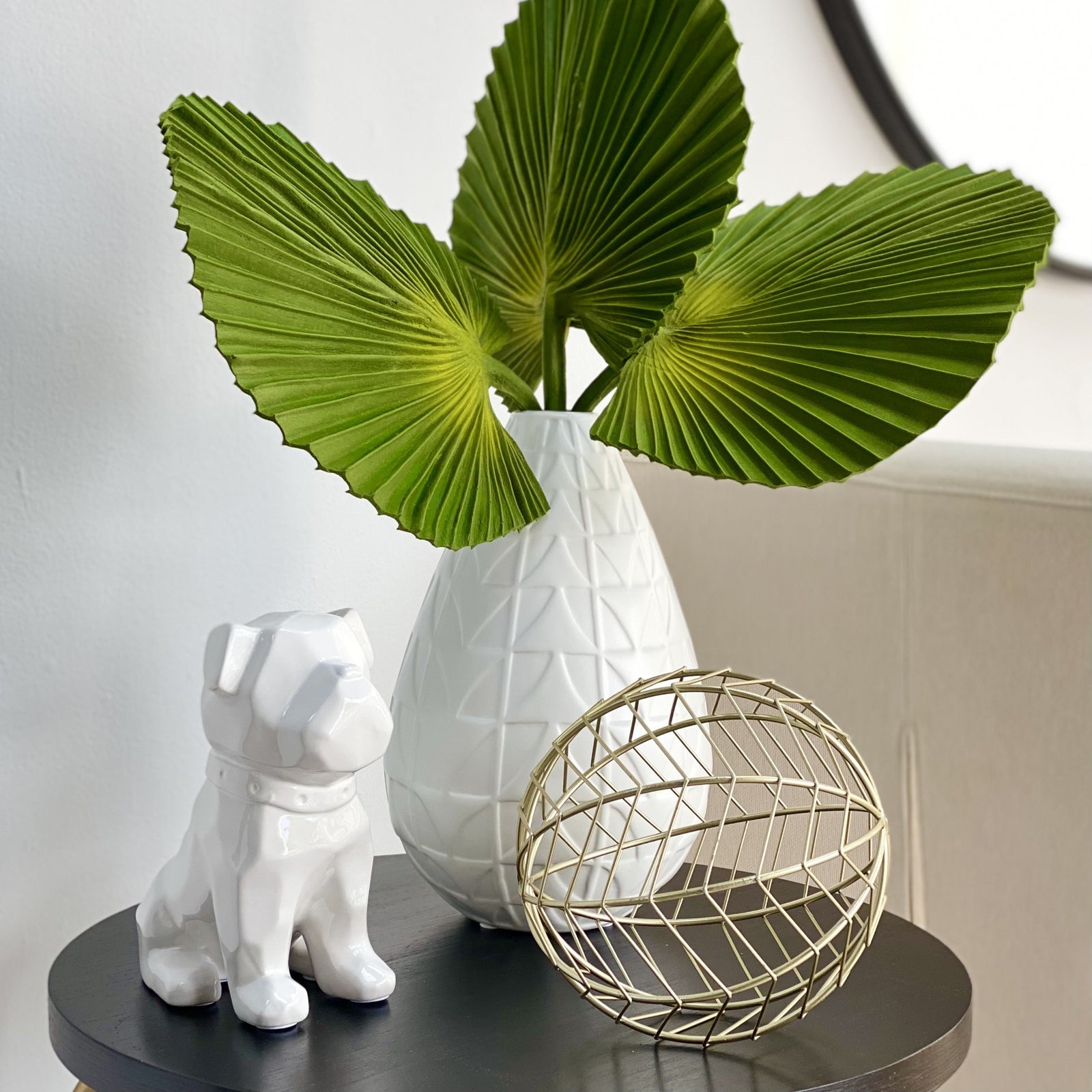 Dyson Gold Metal Round Orb Decor 7"