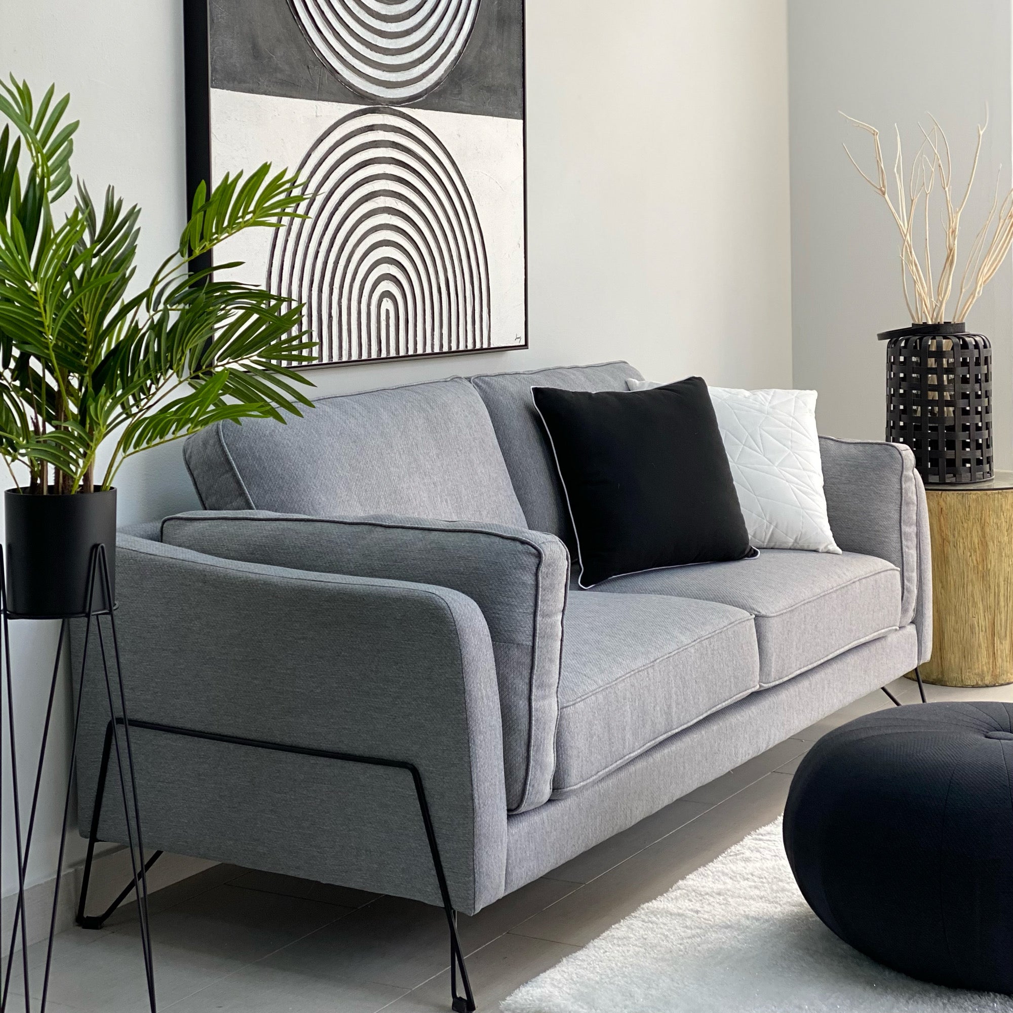 Ravdi Fabric Gray Sofa