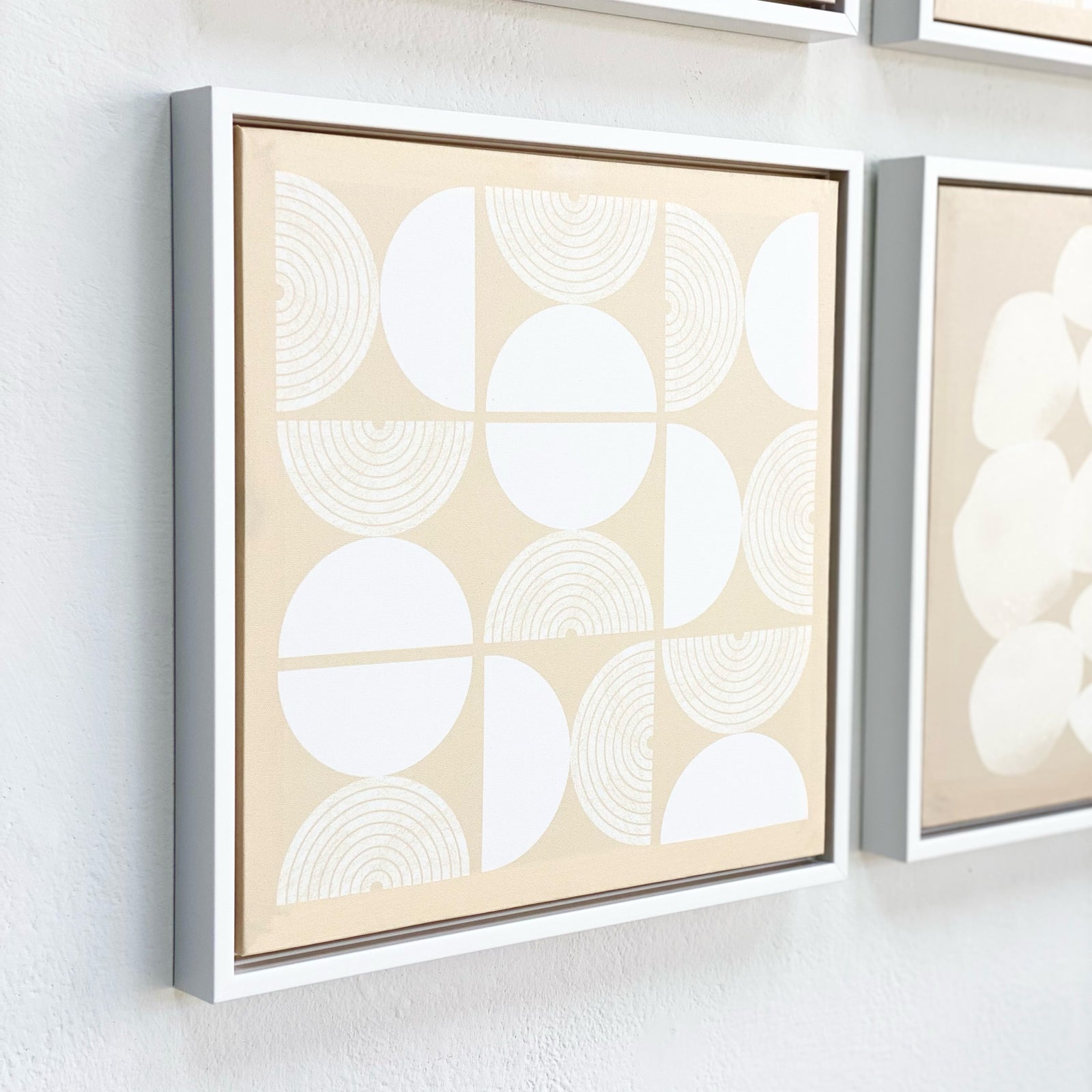 Neutral Arcs Framed Canvas Wall Art