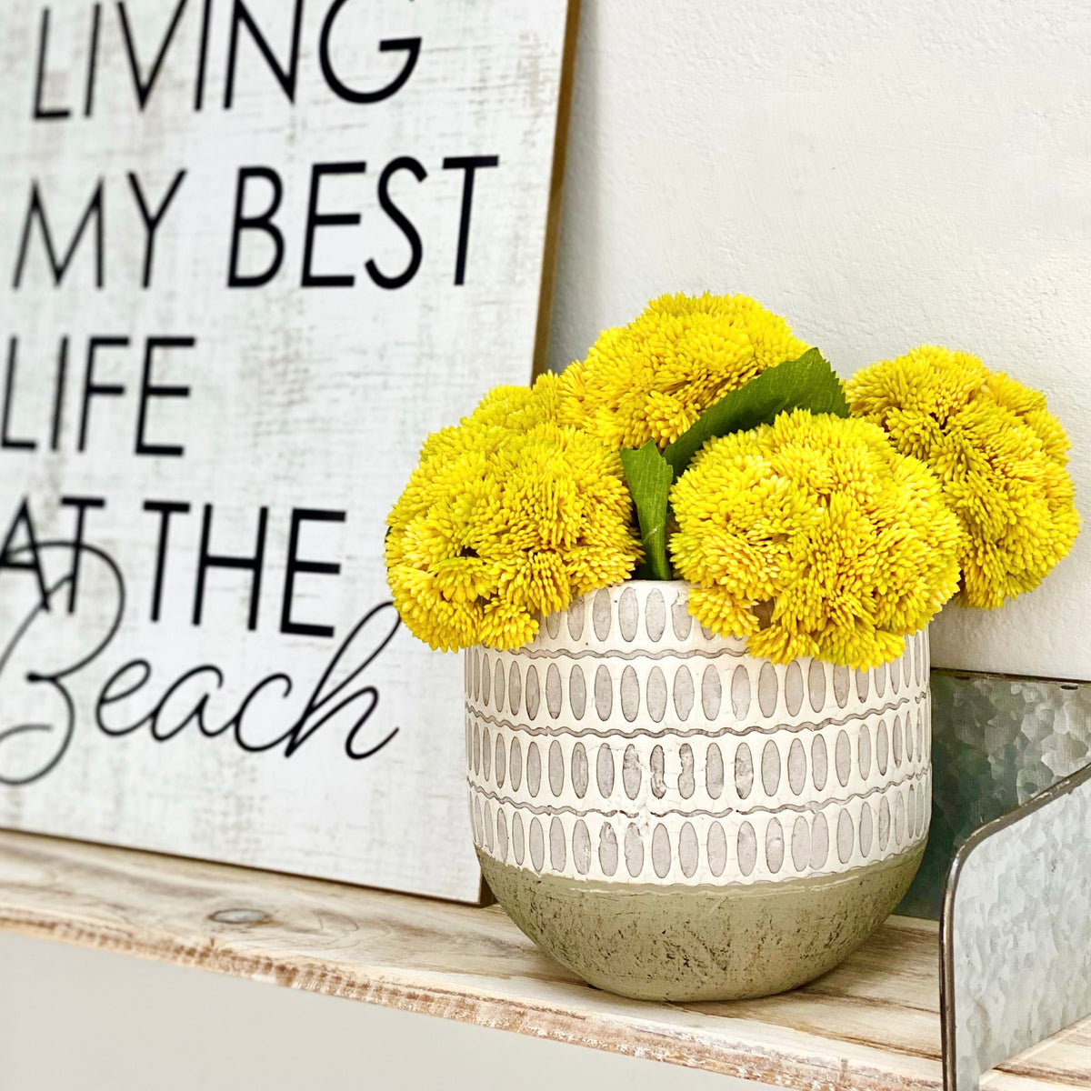 Terra Round Indigo White Pot
