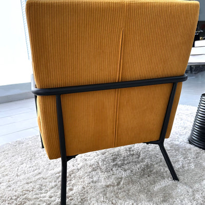 Moderna Lounge Chair Ochre Corduroy Fabric