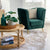 Victoria Royal Chair Velvet Green Golden Legs