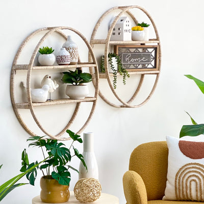 Circular Rattan Shelf