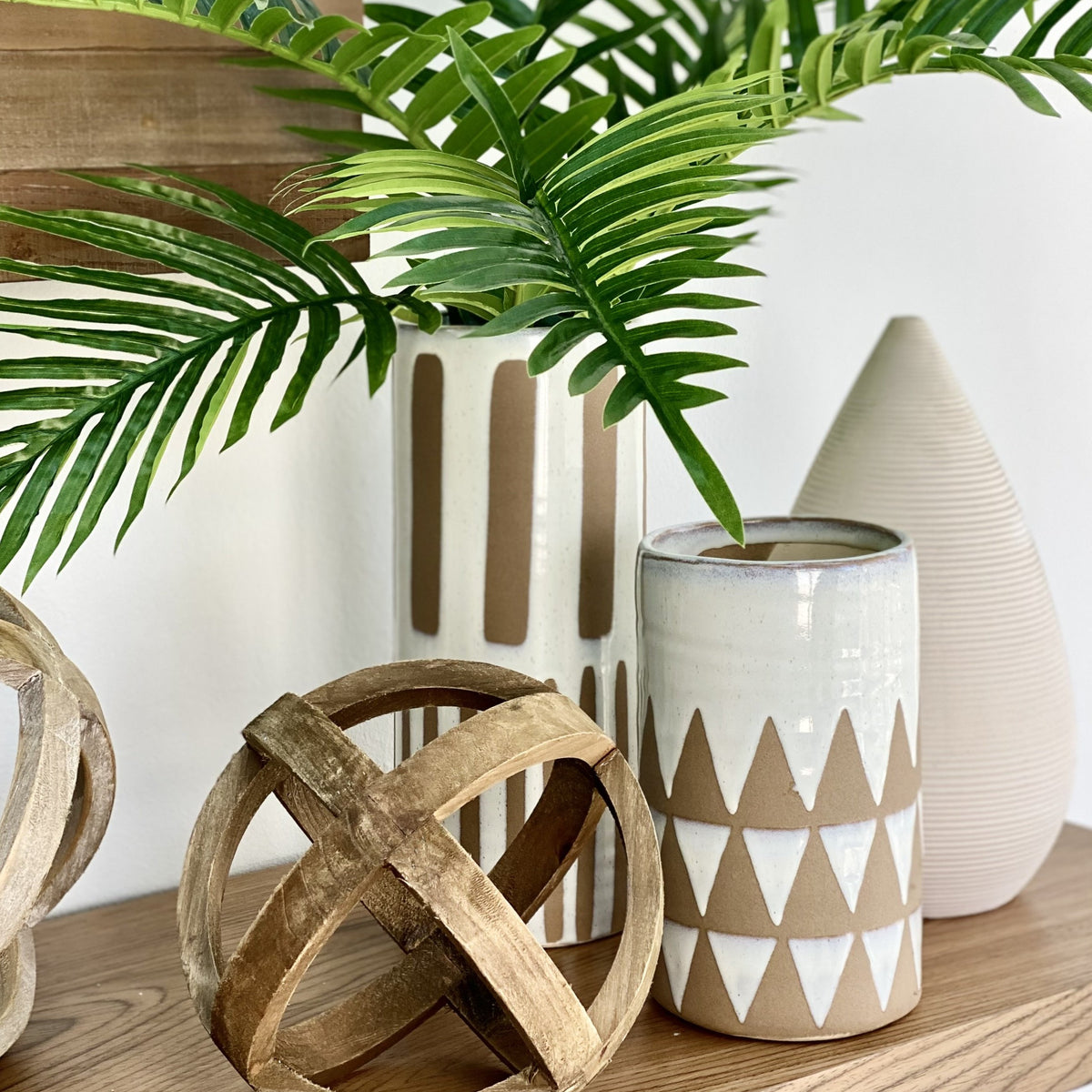 Small Round Triangle Ceramic Vase