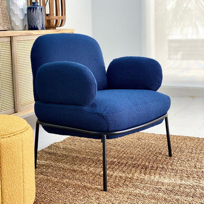 Pillar Accent Chair Stone Blue Color