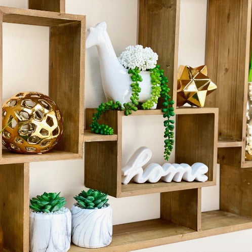 Delmiro Large Wooden Square Shelf